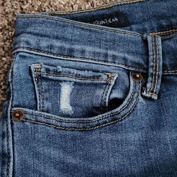 𝅺lucky Brand Brooke Mid Rise Legging medium rinse 6 / 28 distressed - Picture 10 of 14